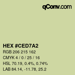 颜色代码: HEX #CED7A2 | qconv.com