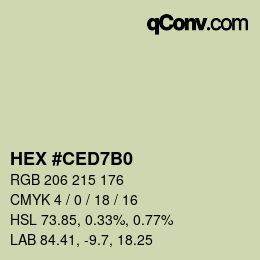 Color code: HEX #CED7B0 | qconv.com