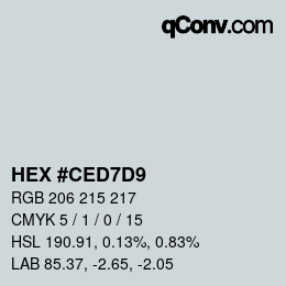 Color code: HEX #CED7D9 | qconv.com