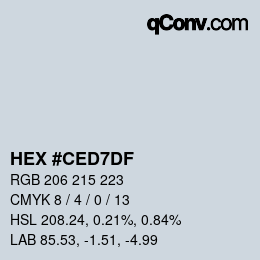 Color code: HEX #CED7DF | qconv.com