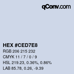 Color code: HEX #CED7E8 | qconv.com