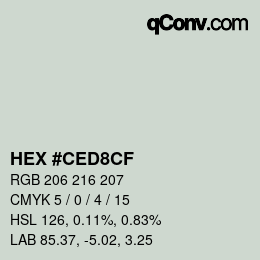 Color code: HEX #CED8CF | qconv.com