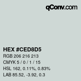 Color code: HEX #CED8D5 | qconv.com