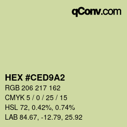 カラーコード: HEX #CED9A2 | qconv.com