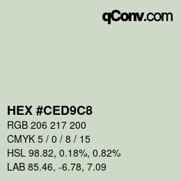 カラーコード: HEX #CED9C8 | qconv.com