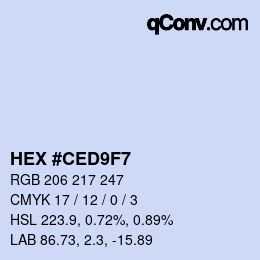 カラーコード: HEX #CED9F7 | qconv.com