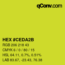 カラーコード: HEX #CEDA2B | qconv.com