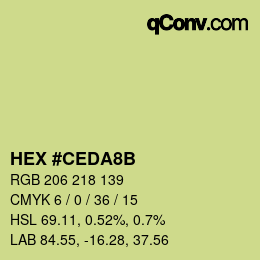 颜色代码: HEX #CEDA8B | qconv.com