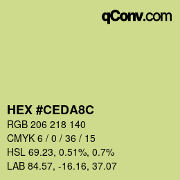 カラーコード: HEX #CEDA8C | qconv.com