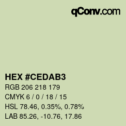 Color code: HEX #CEDAB3 | qconv.com