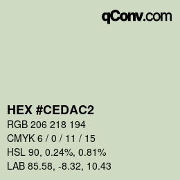 カラーコード: HEX #CEDAC2 | qconv.com