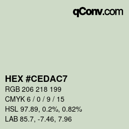 Color code: HEX #CEDAC7 | qconv.com