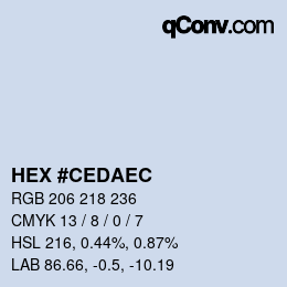 カラーコード: HEX #CEDAEC | qconv.com