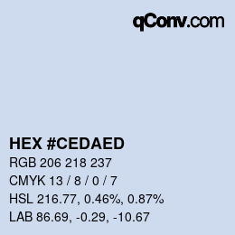 Color code: HEX #CEDAED | qconv.com