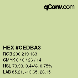 カラーコード: HEX #CEDBA3 | qconv.com