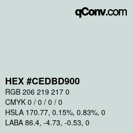 Farbcode: HEX #CEDBD900 | qconv.com