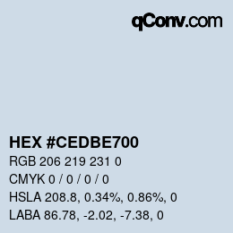 Color code: HEX #CEDBE700 | qconv.com