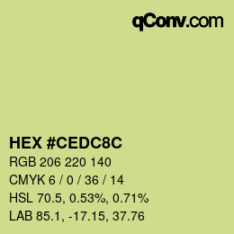 Color code: HEX #CEDC8C | qconv.com