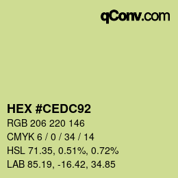 カラーコード: HEX #CEDC92 | qconv.com
