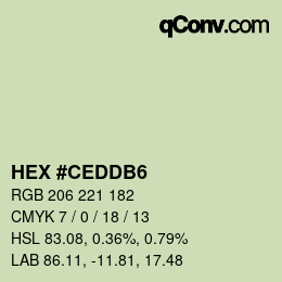 Color code: HEX #CEDDB6 | qconv.com