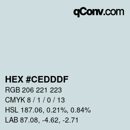 颜色代码: HEX #CEDDDF | qconv.com
