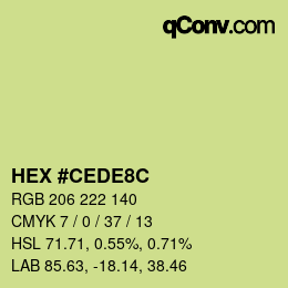 Color code: HEX #CEDE8C | qconv.com