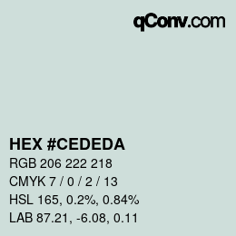 Color code: HEX #CEDEDA | qconv.com