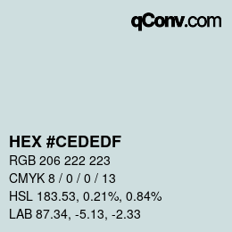 Color code: HEX #CEDEDF | qconv.com