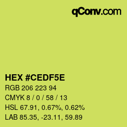 Farbcode: HEX #CEDF5E | qconv.com