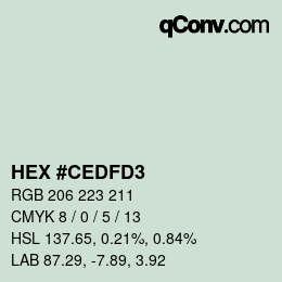Color code: HEX #CEDFD3 | qconv.com