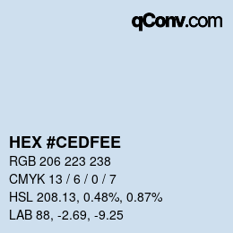 Color code: HEX #CEDFEE | qconv.com