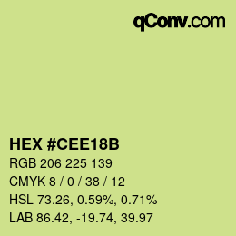 Color code: HEX #CEE18B | qconv.com