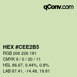 Color code: HEX #CEE2B5 | qconv.com