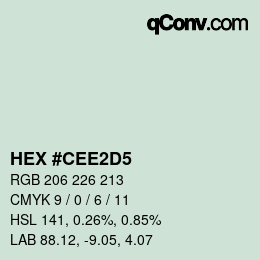カラーコード: HEX #CEE2D5 | qconv.com
