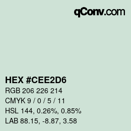 カラーコード: HEX #CEE2D6 | qconv.com
