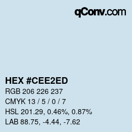 カラーコード: HEX #CEE2ED | qconv.com