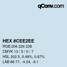 颜色代码: HEX #CEE2EE | qconv.com
