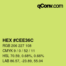 カラーコード: HEX #CEE36C | qconv.com