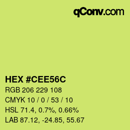 Color code: HEX #CEE56C | qconv.com