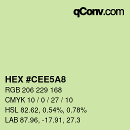 カラーコード: HEX #CEE5A8 | qconv.com