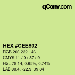 Farbcode: HEX #CEE892 | qconv.com