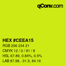 Color code: HEX #CEEA15 | qconv.com