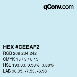 カラーコード: HEX #CEEAF2 | qconv.com