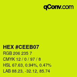 Color code: HEX #CEEB07 | qconv.com