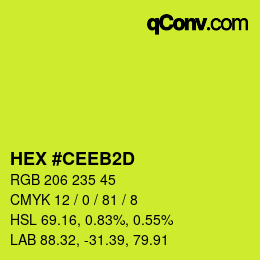 カラーコード: HEX #CEEB2D | qconv.com