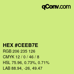 Farbcode: HEX #CEEB7E | qconv.com