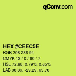 Código de color: HEX #CEEC5E | qconv.com
