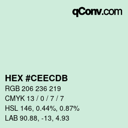 カラーコード: HEX #CEECDB | qconv.com