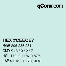 カラーコード: HEX #CEECE7 | qconv.com