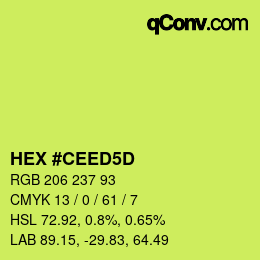 カラーコード: HEX #CEED5D | qconv.com